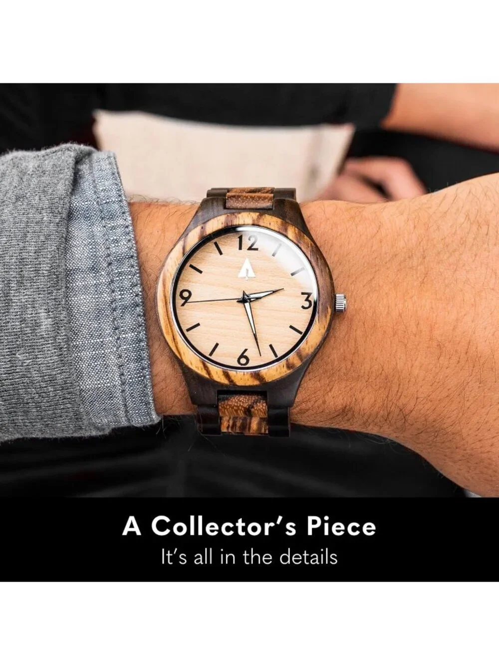 Men's Brown Great Japanese Quartz Analog Adjustable Stylish Exotic Wooden Watch